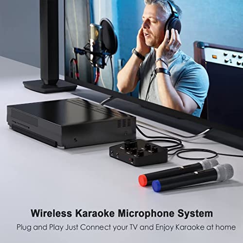 Wireless Karaoke Mixer, Dual Handheld Mic, HDMI Support