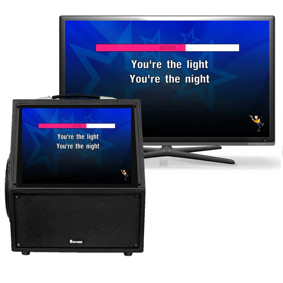 Portable Karaoke Machine with Touch Screen and 4 Wireless Microphones