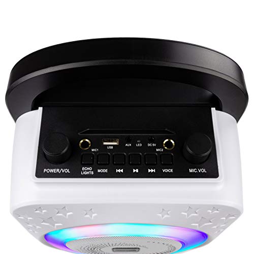 RockJam Bluetooth Karaoke Machine with Microphones & LED Lights