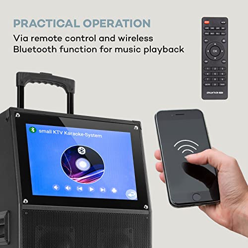 Auna KTV Karaoke Machine - 2 Microphones, Portable