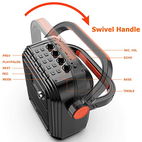 Portable Karaoke Machine with Wireless Microphones and Bluetooth