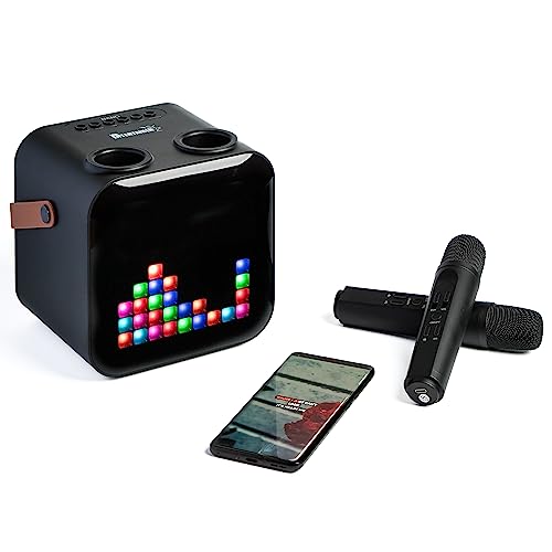 Portable Karaoke Machine with Wireless Microphones & Lights