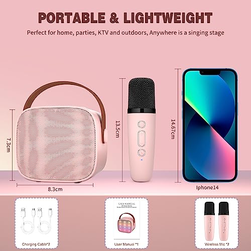 Ankuka Bluetooth Karaoke Machine with Wireless Microphones