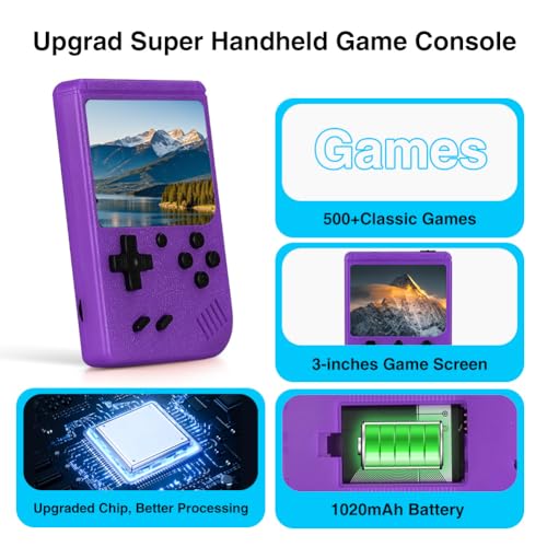 Retro Handheld Game Console, 500+ Classic Games