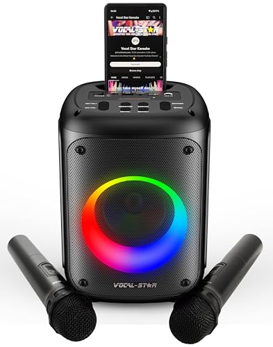 Vocal-Star Karaoke Machine: Wireless Mics, Bluetooth Speaker