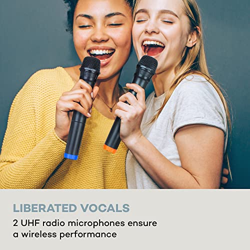 Auna KTV Karaoke Machine - 2 Microphones, Portable