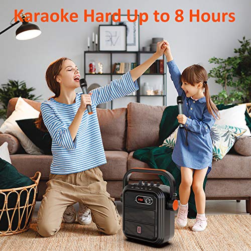 Portable Karaoke Machine with Wireless Microphones and Bluetooth