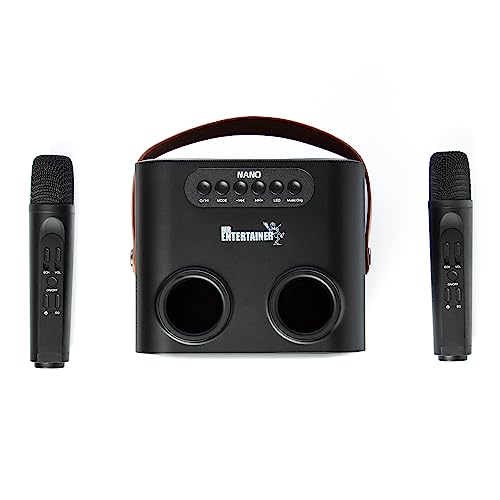 Portable Karaoke Machine with Wireless Microphones & Lights
