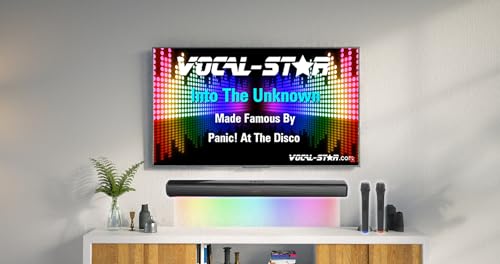 Vocal-Star Karaoke Machine: 250w Soundbar, 2 Wireless Microphones