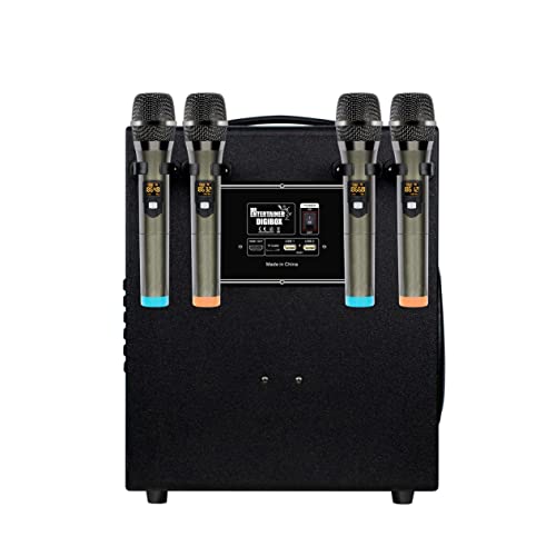 Portable Karaoke Machine with Touch Screen and 4 Wireless Microphones