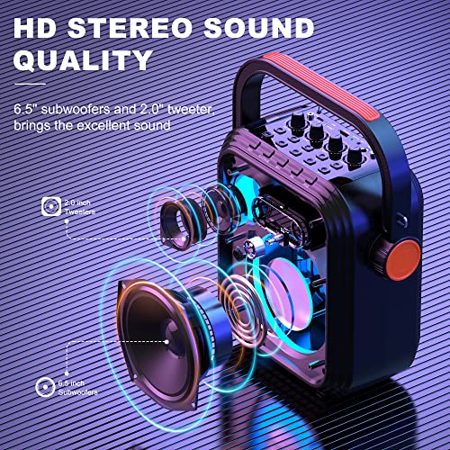 Portable Karaoke Machine with Wireless Microphones and Bluetooth