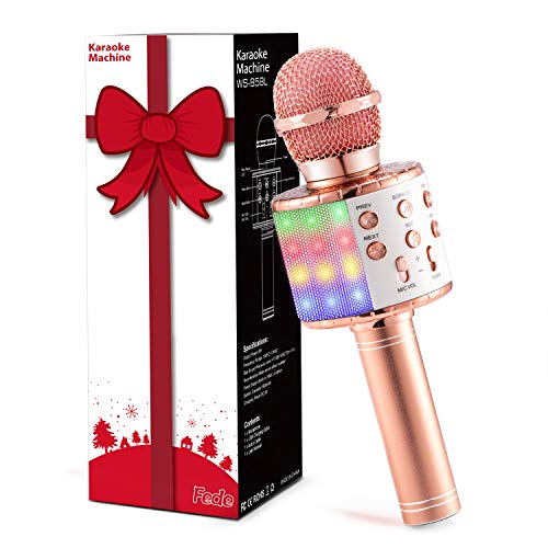 Colorful LED Wireless Bluetooth Microphone for Karaoke Party