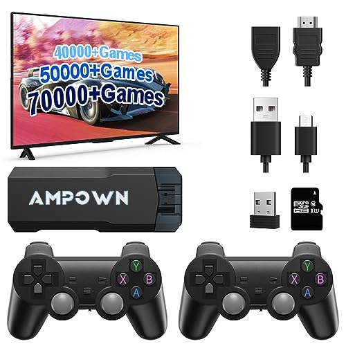 Retro Games Console with Wireless Controllers - 70000+ Games