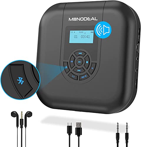 Portable Bluetooth CD Player with Speakers and FM Transmitter