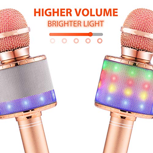 Colorful LED Wireless Bluetooth Microphone for Karaoke Party