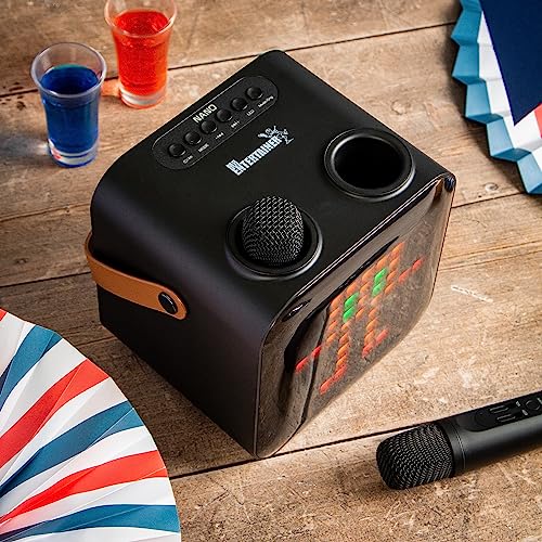 Portable Karaoke Machine with Wireless Microphones & Lights