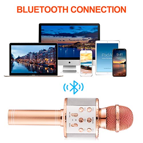 Colorful LED Wireless Bluetooth Microphone for Karaoke Party
