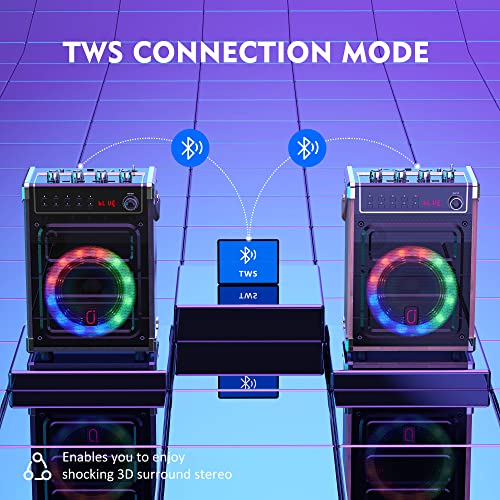Karaoke Machine: Wireless Mic, Bluetooth Speaker, LED Light