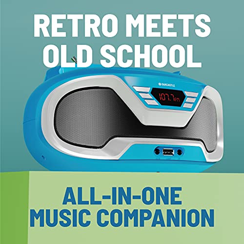 Portable CD Player Boombox with Bluetooth & FM Radio