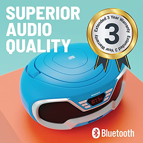 Portable CD Player Boombox with Bluetooth & FM Radio