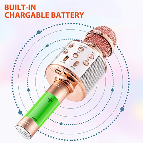 Colorful LED Wireless Bluetooth Microphone for Karaoke Party