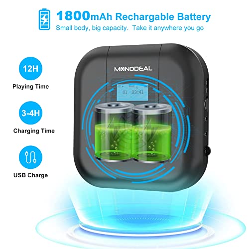 Portable Bluetooth CD Player with Speakers and FM Transmitter