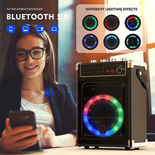 Karaoke Machine: Wireless Mic, Bluetooth Speaker, LED Light