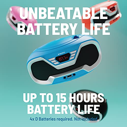 Portable CD Player Boombox with Bluetooth & FM Radio