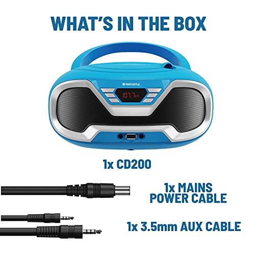 Portable CD Player Boombox with Bluetooth & FM Radio