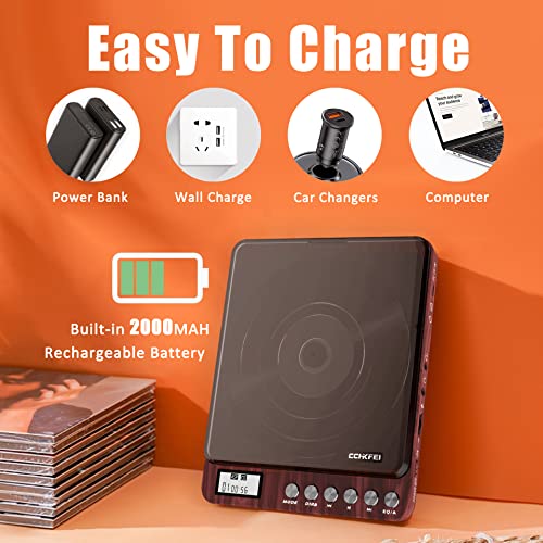 Portable CD Player with Speakers and Headphones