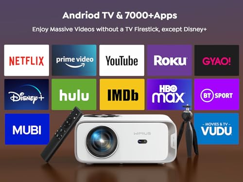 【Portable 4K Android TV】WiMiUS Electric Projector - 500ANSI, WiFi, Bluetooth