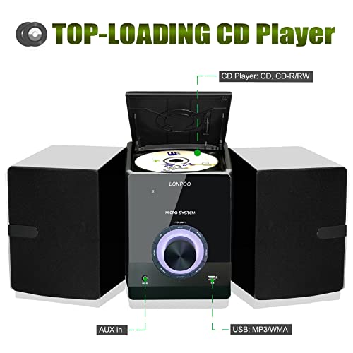 Compact Micro Hi-Fi Stereo: CD Player, Bluetooth, FM Radio