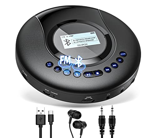 Portable Bluetooth CD Player with FM Radio
