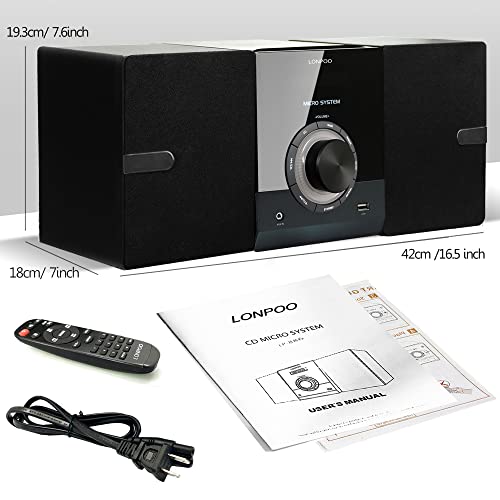 Compact Micro Hi-Fi Stereo: CD Player, Bluetooth, FM Radio