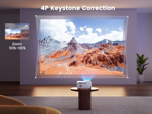 【Portable 4K Android TV】WiMiUS Electric Projector - 500ANSI, WiFi, Bluetooth