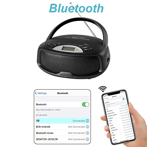 Gelielim Bluetooth CD Player Boombox | FM Radio