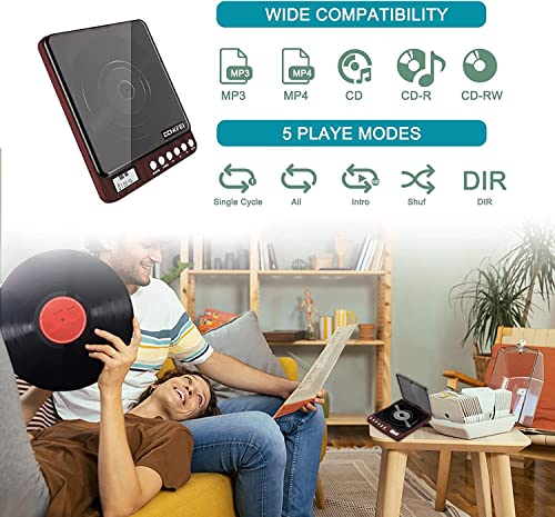 Portable CD Player with Speakers and Headphones