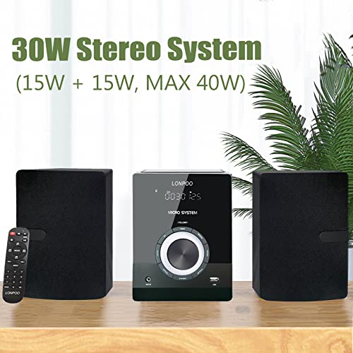 Compact Micro Hi-Fi Stereo: CD Player, Bluetooth, FM Radio