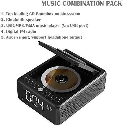 Bluetooth CD Player with Charging, FM Radio, Remote