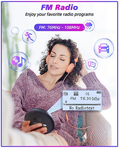 Portable Bluetooth CD Player with FM Radio