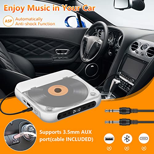Portable CD Player with Bluetooth and Rechargeable Battery