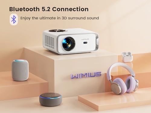 【Portable 4K Android TV】WiMiUS Electric Projector - 500ANSI, WiFi, Bluetooth