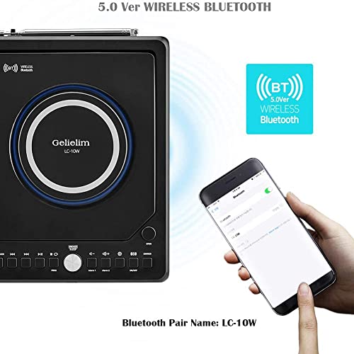 Bluetooth CD Player with Charging, FM Radio, Remote