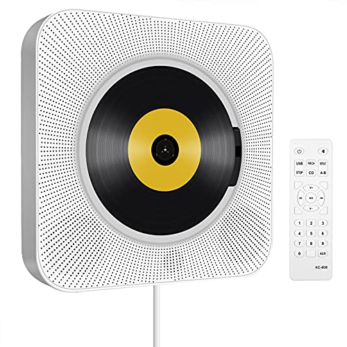 Portable Bluetooth CD Player with Wall Mount Speakers