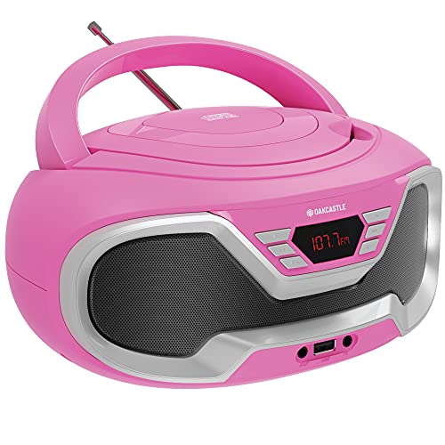 Oakcastle CD200 Pink Portable Bluetooth FM Radio CD Player