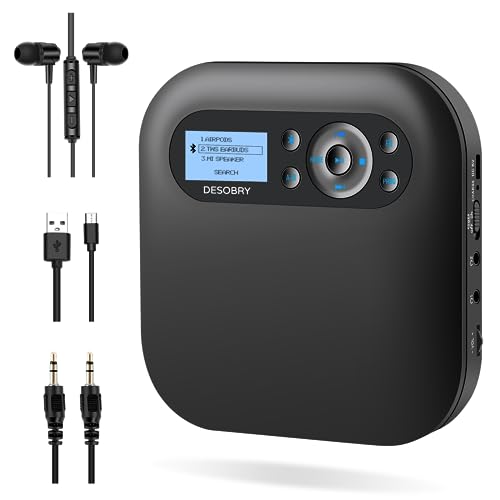 Portable CD Player with Bluetooth Speakers, Rechargeable