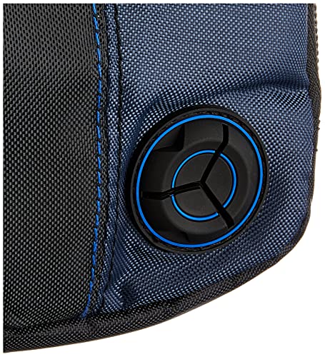 Portable CD Player Bag with 3 CD Slots, Black/Blue