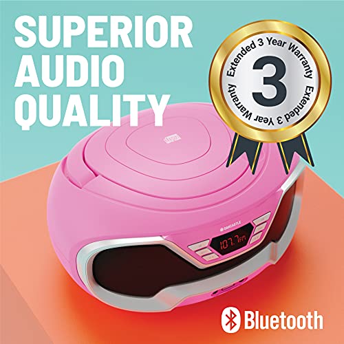 Oakcastle CD200 Pink Portable Bluetooth FM Radio CD Player