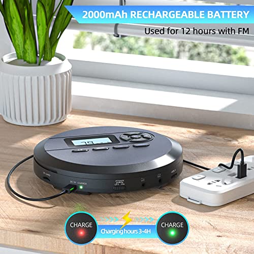 Portable CD Player with Speakers, FM Transmitter, LCD