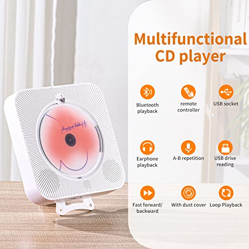 Portable Rechargeable CD Player with Bluetooth & Remote